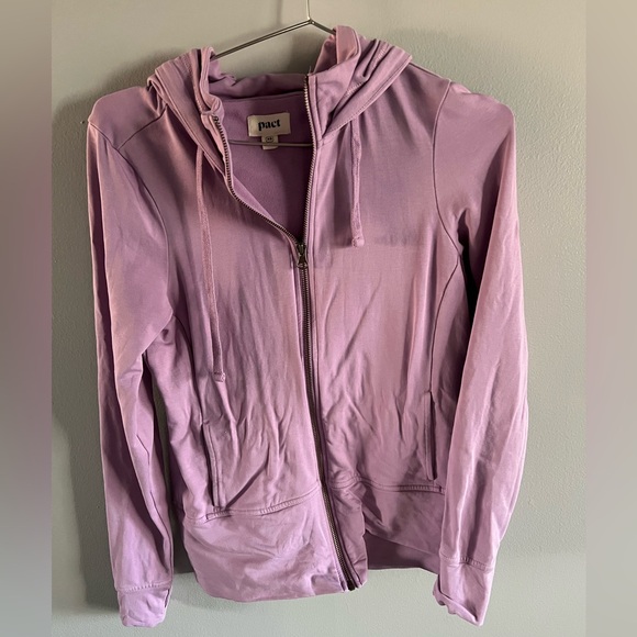 Pact snug fit organic cotton zip hoodie XS. Wild orchid - Picture 2 of 7